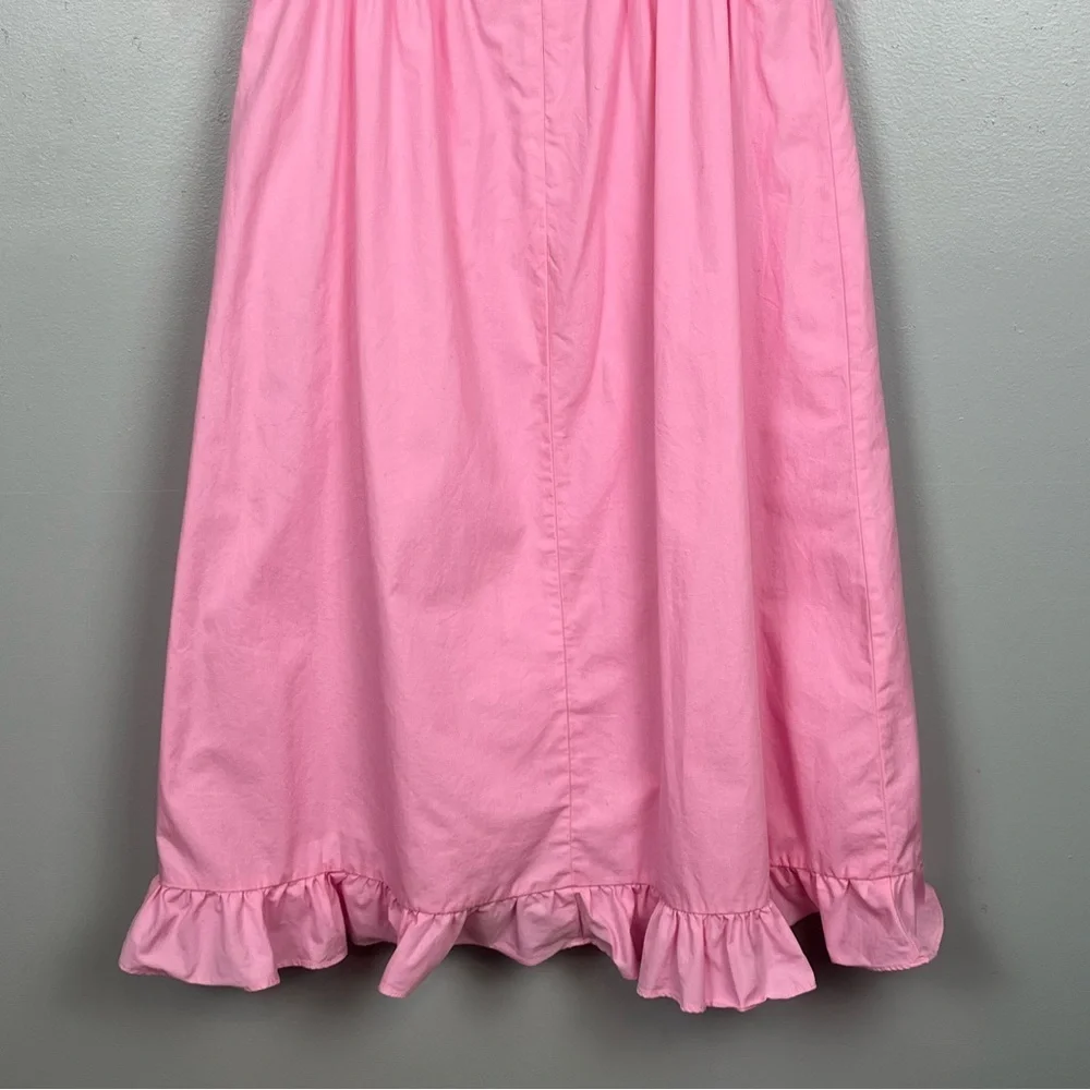 A Loves A girls pink faux wrap ruffle trimmed 100% cotton dress, large.